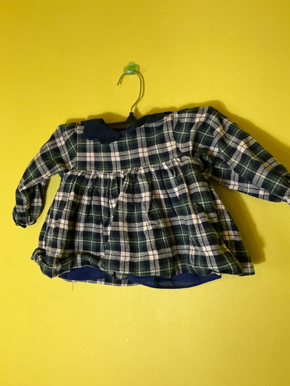 Vintage Cecil and Lou Navy and green plaid baby dress